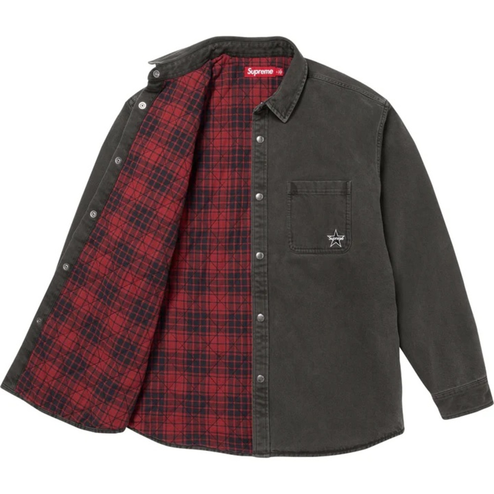 *SOLD* Supreme Quilted Lined Denim Snap Shirt